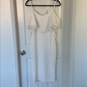 Ivory White Dress the Population midi cocktail